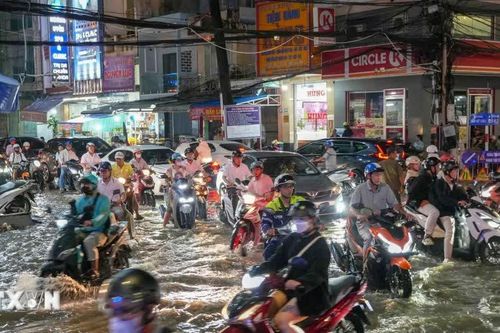 Mưa lớn kết hợp triều cường, Thành phố Hồ Chí Minh tiếp tục đối mặt nguy cơ ngập