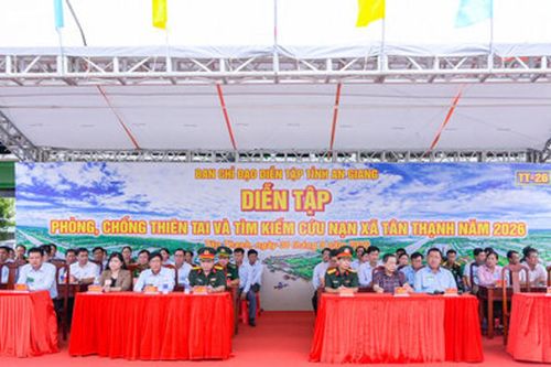 An Giang: Diễn tập phòng chống thiên tai và tìm kiếm cứu nạn trên biển