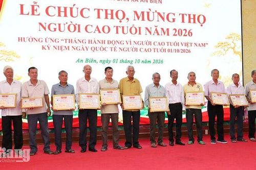 Xã An Biên chúc thọ, mừng thọ 578 người cao tuổi