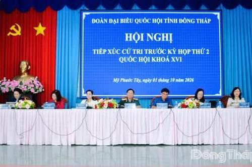 Đoàn đại biểu Quốc hội tỉnh Đồng Tháp tiếp xúc cử tri trước Kỳ họp thứ 2