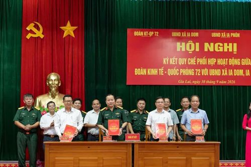 Đoàn Kinh tế - Quốc phòng 72 ký kết quy chế phối hợp với 3 xã biên giới