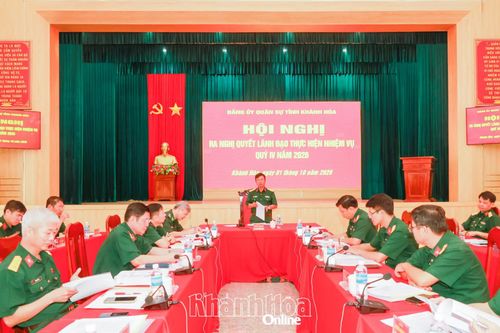 Đảng ủy Quân sự tỉnh Khánh Hòa ra nghị quyết lãnh đạo thực hiện nhiệm vụ quý IV năm 2026