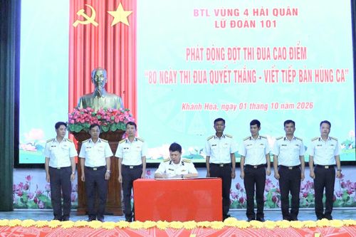 Lữ đoàn 101 phát động đợt thi đua cao điểm “80 ngày thi đua Quyết thắng - Viết tiếp bản hùng ca”