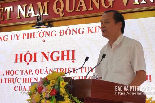 Đảng ủy phường Đông Kinh tổ chức hội nghị nghiên cứu, học tập, triển khai các nghị quyết, chỉ thị của Bộ Chính trị