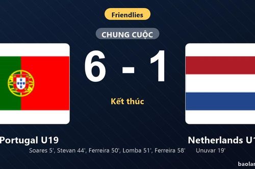 Thống kê trận đấu Portugal U19 6-1 Netherlands U19: Portugal U19 thắng đậm thuyết phục