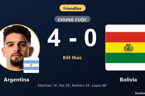 Argentina thị uy sức mạnh trước Bolivia bằng chiến thắng áp đảo tại Cordoba
