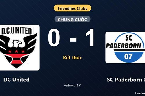 Thống kê trận đấu DC United 0-1 SC Paderborn 07: G. Vidovic tỏa sáng, SC Paderborn 07 giành trọn 3 điểm