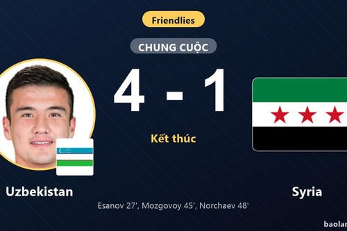Áp đảo Syria với tỷ số 4-1, Uzbekistan khẳng định sức mạnh ở trận giao hữu