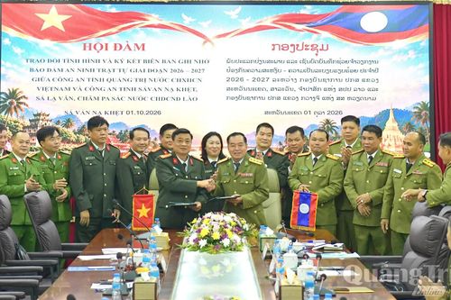 Hội đàm giữa Công an tỉnh Quảng Trị với Công an 3 tỉnh nước bạn Lào