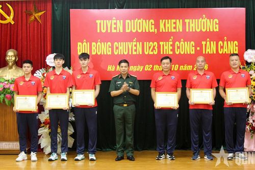 Tuyên dương, khen thưởng Đội bóng chuyền nam U23 Thể Công - Tân Cảng