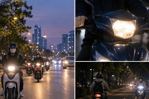 Không bật đèn đúng quy định, người đi xe máy có thể bị phạt đến 14 triệu đồng