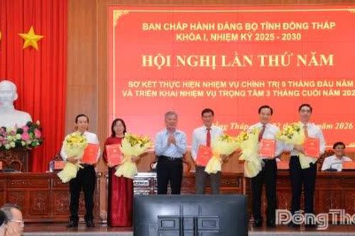 Ban Bí thư chỉ định 5 đồng chí tham gia Ban Chấp hành Đảng bộ tỉnh Đồng Tháp