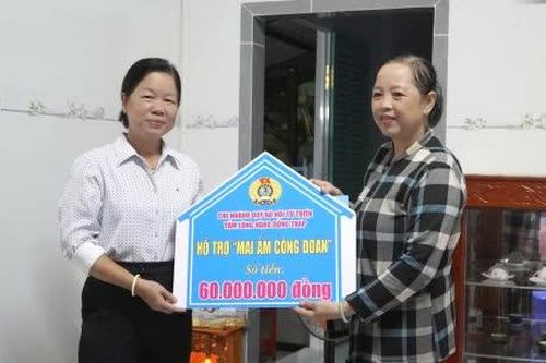 Bàn giao nhà 'Mái ấm Công đoàn' cho đoàn viên tại xã Lấp Vò