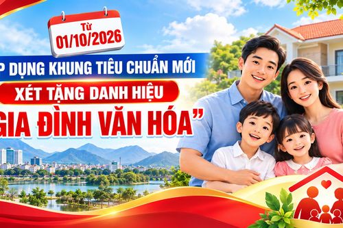 Từ 01/10/2026, áp dụng khung tiêu chuẩn mới xét tặng danh hiệu 'Gia đình văn hóa'