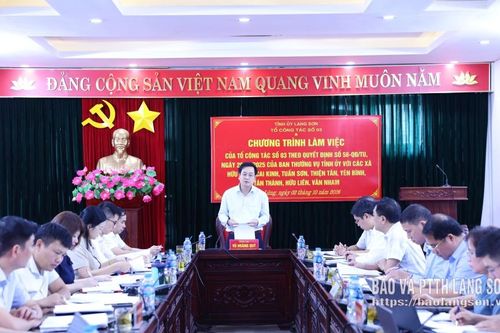 Tổ công tác số 3 của Ban Thường vụ Tỉnh ủy làm việc với đảng ủy 8 xã