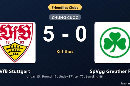 Thống kê trận đấu VfB Stuttgart 5-0 SpVgg Greuther Fürth: VfB Stuttgart thắng đậm thuyết phục