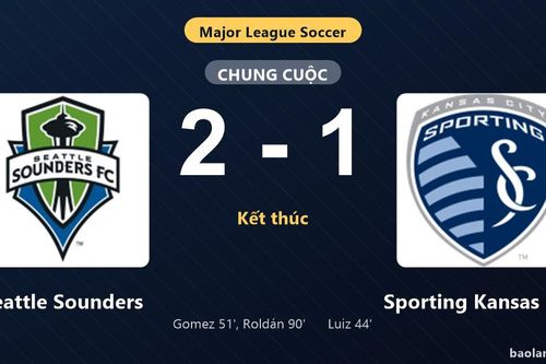 Thống kê trận đấu Seattle Sounders 2-1 Sporting Kansas City: Seattle Sounders ngược dòng ngoạn mục