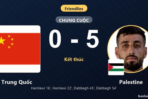 Thua thảm Palestine 0-5 ngay trên sân nhà, Trung Quốc nhận cú sốc lớn