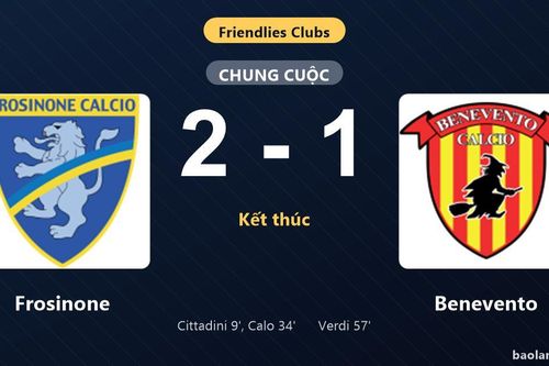 Thống kê trận đấu Frosinone 2-1 Benevento: G. Calo tỏa sáng, Frosinone giành trọn 3 điểm