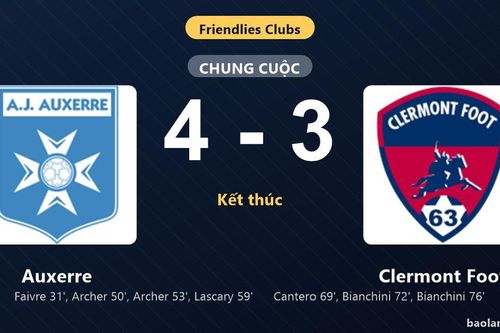 Thống kê trận đấu Auxerre 4-3 Clermont Foot: R. Labeau Lascary tỏa sáng, Auxerre giành trọn 3 điểm