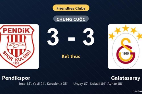 Thống kê trận đấu Pendikspor 3-3 Galatasaray: Màn rượt đuổi tỷ số mãn nhãn