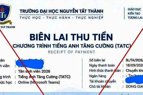 Trường Đại học Nguyễn Tất Thành cảnh báo thông tin giả mạo về đóng học phí chương trình 'Tiếng Anh Tăng cường'