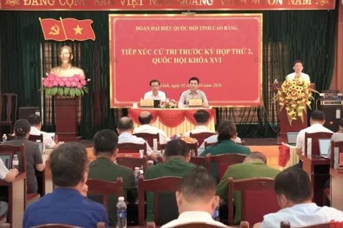 Đoàn ĐBQH tỉnh tiếp xúc cử tri trước Kỳ họp thứ 2, Quốc hội khóa XVI tại xã Trà Lĩnh, Quang Trung