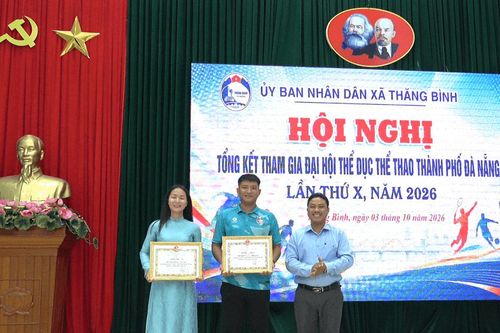 Thăng Bình khen thưởng các tập thể, cá nhân xuất sắc tại Đại hội Thể dục thể thao thành phố