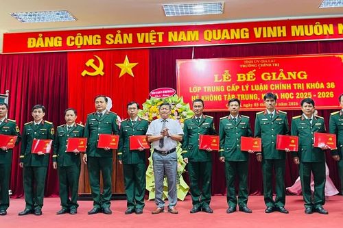 Trường Chính trị tỉnh Gia Lai bế giảng lớp trung cấp lý luận chính trị khóa 36