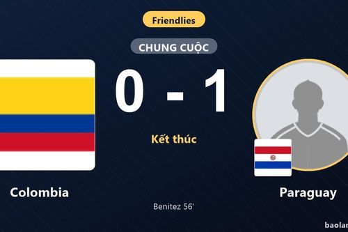 Hạ Colombia nhờ bàn duy nhất của Benitez, Paraguay thắng trận giao hữu tại Harrison