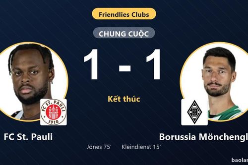 Jones giật lại trận hòa cho FC St. Pauli trước Borussia Mönchengladbach