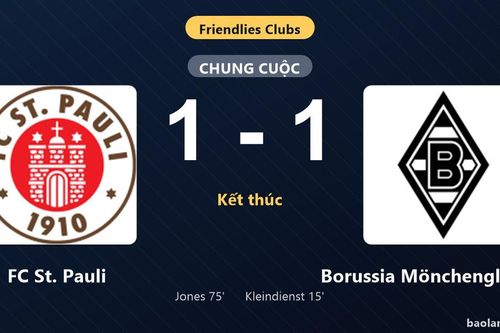 Thống kê trận đấu FC St. Pauli 1-1 Borussia Mönchengladbach: Hai đội chia điểm