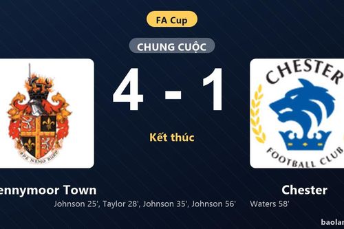 Thống kê trận đấu Spennymoor Town 4-1 Chester: Spennymoor Town thắng đậm thuyết phục