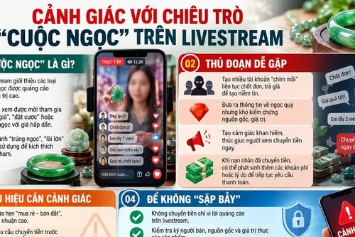 Thủ đoạn 'chim mồi' trong các phiên 'cuộc ngọc' trên livestream