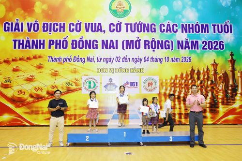 Bế mạc Giải vô địch cờ vua, cờ tướng các nhóm tuổi thành phố Đồng Nai mở rộng năm 2026