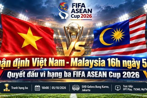 Nhận định Việt Nam - Malaysia 16h ngày 5/10: Quyết đấu vì hạng ba FIFA ASEAN Cup 2026