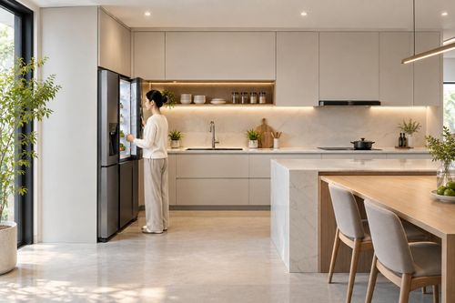 Tủ lạnh đặt ở đâu để căn bếp tối giản vừa đẹp vừa tiện?