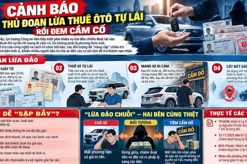 Cảnh báo thủ đoạn thuê ôtô tự lái rồi mang đi cầm cố, bán