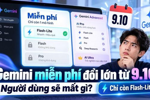 Dùng Gemini miễn phí cần biết thay đổi quan trọng này từ ngày 9.10