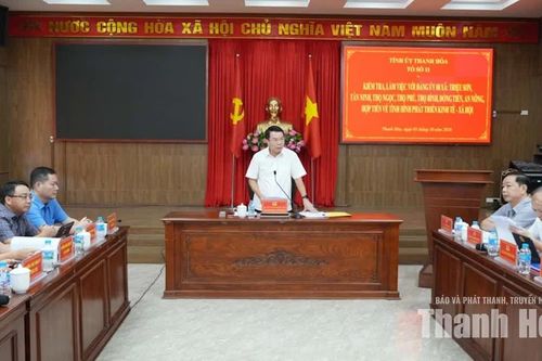 Giám đốc Công an tỉnh làm việc với Đảng ủy 8 xã