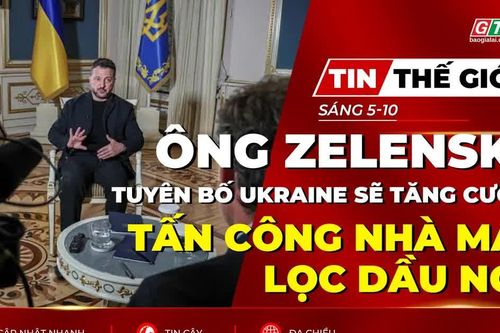 Bản tin thế giới ngày 5-10: Ông Zelensky tuyên bố Ukraine sẽ tăng cường tấn công nhà máy lọc dầu Nga