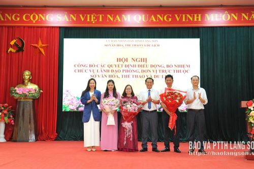Sở Văn hoá, Thể thao và Du lịch công bố các quyết định điều, động bổ nhiệm chức vụ lãnh đạo phòng, đơn vị trực thuộc
