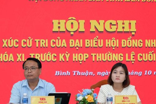 Phó Bí thư Thường trực Tỉnh ủy Lâm Đồng Đặng Hồng Sỹ tiếp xúc cử tri phường Bình Thuận