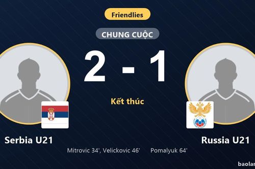Serbia U21 thắng sát nút khi Russia U21 rượt đuổi bất thành