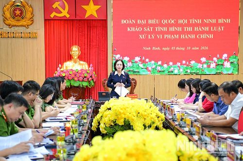Đoàn đại biểu Quốc hội tỉnh khảo sát tình hình thi hành Luật Xử lý vi phạm hành chính tại Công an tỉnh và các đơn vị liên quan