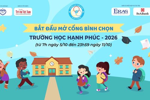 Bắt đầu mở cổng bình chọn 'Trường học hạnh phúc 2026' từ 7h sáng nay