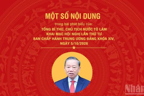 [Infographic] Một số nội dung trong phát biểu của Tổng Bí thư, Chủ tịch nước Tô Lâm khai mạc Hội nghị lần thứ tư Ban Chấp hành Trung ương Đảng khóa XIV