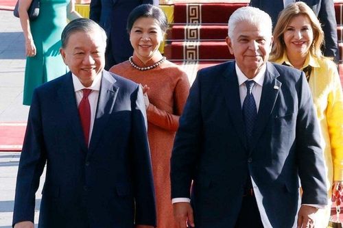 Tổng Bí thư, Chủ tịch nước Tô Lâm và Phu nhân chủ trì lễ đón chính thức Tổng thống Panama và Phu nhân