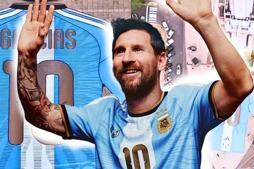 Áo đấu khổng lồ vinh danh 'vũ điệu cuối cùng' của Messi với đội tuyển Argentina