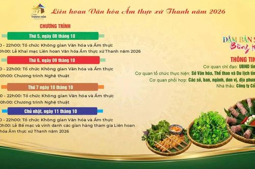Liên hoan Văn hóa ẩm thực xứ Thanh diễn ra từ ngày 8 đến 11/10 tại Công viên Hội An